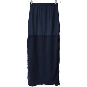 A Calin Skirt Womens Small Maxi Blue Sheer